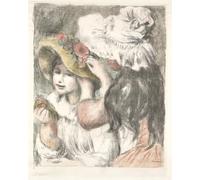 DQCJIYIGL Pinturas Famosas Carteles e Impresos Arte Della Tela Appuntare il cappello di Pierre Auguste Renoir para la Decoración del Hogar del Dormitorio 60x90cm