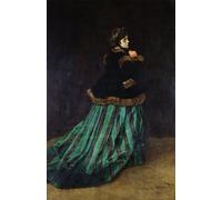 DQCJIYIGL Pinturas Famosas Carteles e Impresos Arte Della Tela Camille o la donna dal vestito verde di Claude Monet para la Decoración del Hogar del Dormitorio 60x90cm