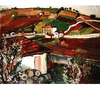 DQCJIYIGL Pinturas Famosas Carteles e Impresos Arte Della Tela Case in campagna di Marie Clementine Valadon para la Decoración del Hogar del Dormitorio 60x90cm
