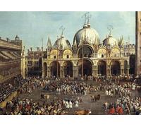 DQCJIYIGL Pinturas Famosas Carteles e Impresos Arte Della Tela Combattimento Caccia in Piazza San Marco Antonio Canal del Canaletto para la Decoración del Hogar del Dormitorio 60x90cm