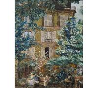 DQCJIYIGL Pinturas Famosas Carteles e Impresos Arte Della Tela Facciata della Casa sulla Piazza di Edouard Vuillard para la Decoración del Hogar del Dormitorio 60x90cm