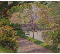 DQCJIYIGL Pinturas Famosas Carteles e Impresos Arte Della Tela il ponte di edera di William Holman Hunt para la Decoración del Hogar del Dormitorio 60x90cm