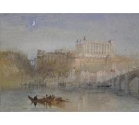 DQCJIYIGL Pinturas Famosas Carteles e Impresos Arte Della Tela il ponte e il castello di Amboise di Mallord William Turner para la Decoración del Hogar del Dormitorio 60x90cm