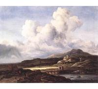 DQCJIYIGL Pinturas Famosas Carteles e Impresos Arte Della Tela il raggio di sole di Jacob Van Ruisdael para la Decoración del Hogar del Dormitorio 60x90cm