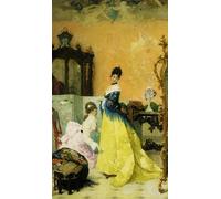 DQCJIYIGL Pinturas Famosas Carteles e Impresos Arte Della Tela l'Abito Giallo di Vincenzo Capobianchi para la Decoración del Hogar del Dormitorio 60x90cm