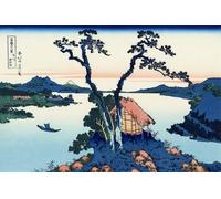 DQCJIYIGL Pinturas Famosas Carteles e Impresos Arte Della Tela Lago Suwa nella provincia di Shinano di Katsushika Hokusai para la Decoración del Hogar del Dormitorio 60x90cm