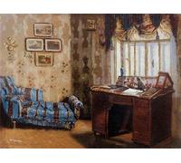 DQCJIYIGL Pinturas Famosas Carteles e Impresos Arte Della Tela Lo Studio Del Padre dll'artista Mikhail Nesterov para la Decoración del Hogar del Dormitorio 60x90cm