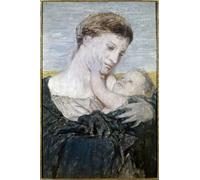DQCJIYIGL Pinturas Famosas Carteles e Impresos Arte Della Tela Madre e figlio di Arnold Böcklin para la Decoración del Hogar del Dormitorio 60x90cm