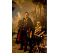 DQCJIYIGL Pinturas Famosas Carteles e Impresos Arte Della Tela Padre e figlio di Francois Flameng para la Decoración del Hogar del Dormitorio 60x90cm