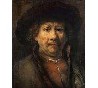 DQCJIYIGL Pinturas Famosas Carteles e Impresos Arte Della Tela Petit Autoportrait Piccolo Autoritratto di Rembrandt Van Rijn para la Decoración del Hogar del Dormitorio 60x90cm
