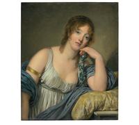 DQCJIYIGL Pinturas Famosas Carteles e Impresos Arte Della Tela Ritratto di Jeanne Philiberte Ledoux Mezzo busto di Jean Baptiste Greuze para la Decoración del Hogar del Dormitorio 60x90cm