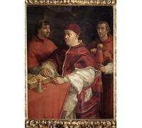 DQCJIYIGL Pinturas Famosas Carteles e Impresos Arte Della Tela Ritratto di Leone X con il cardinale Louis De Rosand Giulio De Medici di Raffaello para la Decoración del Hogar del Dormitorio 60x90cm
