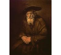DQCJIYIGL Pinturas Famosas Carteles e Impresos Arte Della Tela Ritratto di un vecchio ebreo di Rembrandt Van Rijn para la Decoración del Hogar del Dormitorio 60x90cm