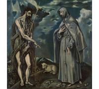 DQCJIYIGL Pinturas Famosas Carteles e Impresos Arte Della Tela San Govannis Battista e Santo d'Assisi di El Greco para la Decoración del Hogar del Dormitorio 60x90cm