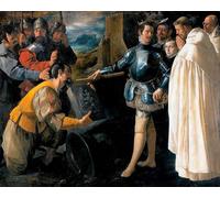 DQCJIYIGL Pinturas Famosas Carteles e Impresos Arte Della Tela San Pietro Nolasco che recupera l'immagine della Vergine di Francisco De Zurbaran para la Decoración del Hogar del Dormitorio 60x90cm