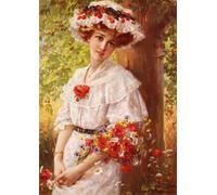 DQCJIYIGL Pinturas Famosas Carteles e Impresos Arte Della Tela Sotto il ciliegio di Emile Vernon para la Decoración del Hogar del Dormitorio 60x90cm