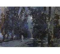 DQCJIYIGL Pinturas Famosas Carteles e Impresos Arte Della Tela The Shadows Moonlight Night di Isaac Ilyich Levitan para la Decoración del Hogar del Dormitorio 60x90cm