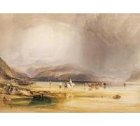 DQCJIYIGL Pinturas Famosas Carteles e Impresos Arte Della Tela Vista da Snowdon Dalle sabbie di Traeth Mawe di Vandyke Copley Fielding para la Decoración del Hogar del Dormitorio 60x90cm