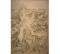 DQCJIYIGL Pinturas Famosas Lienzo con Imagen Cuadro Pared Lienzo Finestra di San Vito a Praga di Alphonse Mucha para la Decoración de la Sala de Estar 60x90cm