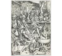 DQCJIYIGL Pinturas Famosas Lienzo con Imagen Cuadro Pared Lienzo il Martirio di San Govannis dall'Apocalisse di Albrecht Dürer para la Decoración de la Sala de Estar 60x90cm