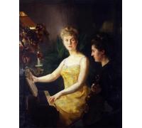 DQCJIYIGL Pinturas Famosas Lienzo con Imagen Cuadro Pared Lienzo la lezione di pianoforte di Alfred Roll para la Decoración de la Sala de Estar 60x90cm