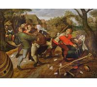 DQCJIYIGL Pinturas Famosas Lienzo con Imagen Cuadro Pared Lienzo La rissa dei contadini di Pieter Brueghel il Giovane para la Decoración de la Sala de Estar 60x90cm