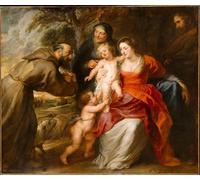 DQCJIYIGL Pinturas Famosas Lienzo con Imagen Cuadro Pared Lienzo La Sacra Famiglia Con I Santi E Anna E San Battista Peter Paul Rubens para la Decoración de la Sala de Estar 60x90cm