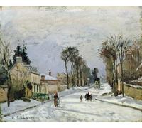 DQCJIYIGL Pinturas Famosas Lienzo con Imagen Cuadro Pared Lienzo la Strada di Versailles a Louveciennes di Camille Jacob Pissarro para la Decoración de la Sala de Estar 60x90cm