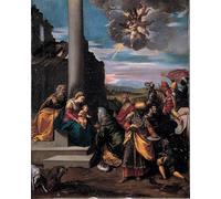 DQCJIYIGL Pinturas Famosas Lienzo con Imagen Cuadro Pared Lienzo l'Adorazione dei Magi di Sigismondo Scarsellino para la Decoración de la Sala de Estar 60x90cm