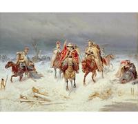 DQCJIYIGL Pinturas Famosas Lienzo con Imagen Cuadro Pared Lienzo Le forze francesi che attraversano il fiume Berezina a novembre di Bogdan Willewalde para la Decoración de la Sala de Estar 60x90cm