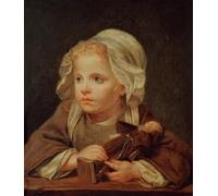 DQCJIYIGL Pinturas Famosas Lienzo con Imagen Cuadro Pared Lienzo Ragazza con bambola di Jean Baptiste Greuze para la Decoración de la Sala de Estar 60x90cm