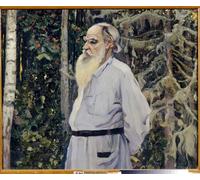 DQCJIYIGL Pinturas Famosas Lienzo con Imagen Cuadro Pared Lienzo Ritratto dello scrittore Leon N Tolstoi di Mikhail Vasilievich Nesterov para la Decoración de la Sala de Estar 60x90cm
