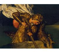 DQCJIYIGL Pinturas Famosas Lienzo con Imagen Cuadro Pared Lienzo Ruggiero salva Angelica di Jean Auguste Ingres para la Decoración de la Sala de Estar 60x90cm