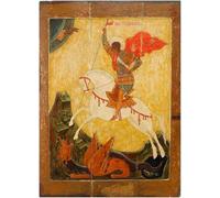 DQCJIYIGL Pinturas Famosas Lienzo con Imagen Cuadro Pared Lienzo San Giorgio e il drago del famoso pittore di icone russo para la Decoración de la Sala de Estar 60x90cm