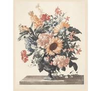 DQCJIYIGL Pinturas Famosas Lienzo con Imagen Cuadro Pared Lienzo Vaso in pietra con girasoli e garofani tra le altre cose del famoso artista para la Decoración de la Sala de Estar 60x90cm