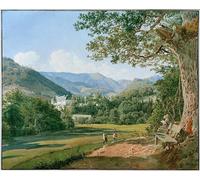 DQCJIYIGL Pinturas Famosas Lienzo con Imagen Cuadro Pared Lienzo Vista del castello Striebar vicino a Gresten nella Bassa Austria di Jakob Alt para la Decoración de la Sala de Estar 60x90cm