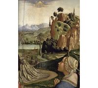 DQCJIYIGL Pinturas Famosas Pintura Pared Lienzo Póster Arte Pared Cristo in gloria e Santi Particolare del paesaggio di Domenico Ghirlandaio para Decoraciones del Hogar 60x90cm