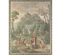DQCJIYIGL Pinturas Famosas Pintura Pared Lienzo Póster Arte Pared il Giudizio di Mida Affresco da Villa Aldobrandini del Domenichino para Decoraciones del Hogar 60x90cm