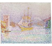 DQCJIYIGL Pinturas Famosas Pintura Pared Lienzo Póster Arte Pared Il porto di Marsiglia di Paul Signac para Decoraciones del Hogar 60x90cm
