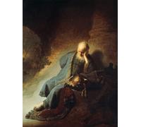 DQCJIYIGL Pinturas Famosas Pintura Pared Lienzo Póster Arte Pared il profeta Geremia in lutto per la distruzione di Gerusalemme di Rembrandt Van Rijn para Decoraciones del Hogar 60x90cm