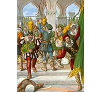 DQCJIYIGL Pinturas Famosas Pintura Pared Lienzo Póster Arte Pared il Saccheggio portoghese del Palazzo Reale di Calicut di Tancredi Scarpelli para Decoraciones del Hogar 60x90cm