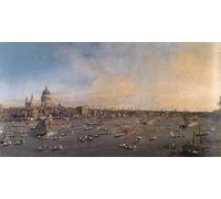 DQCJIYIGL Pinturas Famosas Pintura Pared Lienzo Póster Arte Pared il Tamigi con la Cattedrale di St. Paul nel giorno del Lord Mayors di Antonio Canal para Decoraciones del Hogar 60x90cm
