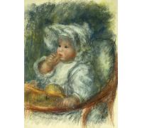 DQCJIYIGL Pinturas Famosas Pintura Pared Lienzo Póster Arte Pared Jean Renoir su una sedia Bambino con un biscotto Jean Renoir su una sedia di Pierre Auguste Renoir para Decoraciones del Hogar 60x90cm