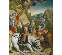 DQCJIYIGL Pinturas Famosas Pintura Pared Lienzo Póster Arte Pared la Conversione sulla via di Damasco di Lucas Cranach il Giovane para Decoraciones del Hogar 60x90cm