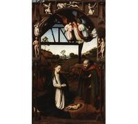 DQCJIYIGL Pinturas Famosas Pintura Pared Lienzo Póster Arte Pared la Natività di Cristo la Notte Santa di Petrus Christus para Decoraciones del Hogar 60x90cm