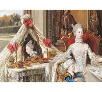 DQCJIYIGL Pinturas Famosas Pintura Pared Lienzo Póster Arte Pared La regina Carlotta con i suoi due figli maggiori di Johan Zoffany para Decoraciones del Hogar 60x90cm