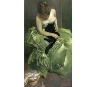 DQCJIYIGL Pinturas Famosas Pintura Pared Lienzo Póster Arte Pared l'abito verde di John White Alexander para Decoraciones del Hogar 60x90cm