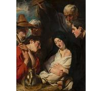 DQCJIYIGL Pinturas Famosas Pintura Pared Lienzo Póster Arte Pared l'Adorazione dei pastori di Jacob Jordaens para Decoraciones del Hogar 60x90cm