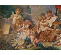 DQCJIYIGL Pinturas Famosas Pintura Pared Lienzo Póster Arte Pared l'incontro delle arti o dei geni delle arti di François Boucher para Decoraciones del Hogar 60x90cm