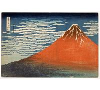 DQCJIYIGL Pinturas Famosas Pintura Pared Lienzo Póster Arte Pared Montagne Fuji con il bel tempo dalla serie Vedute del Monte Fuji di Katsushika Hokusai para Decoraciones del Hogar 60x90cm